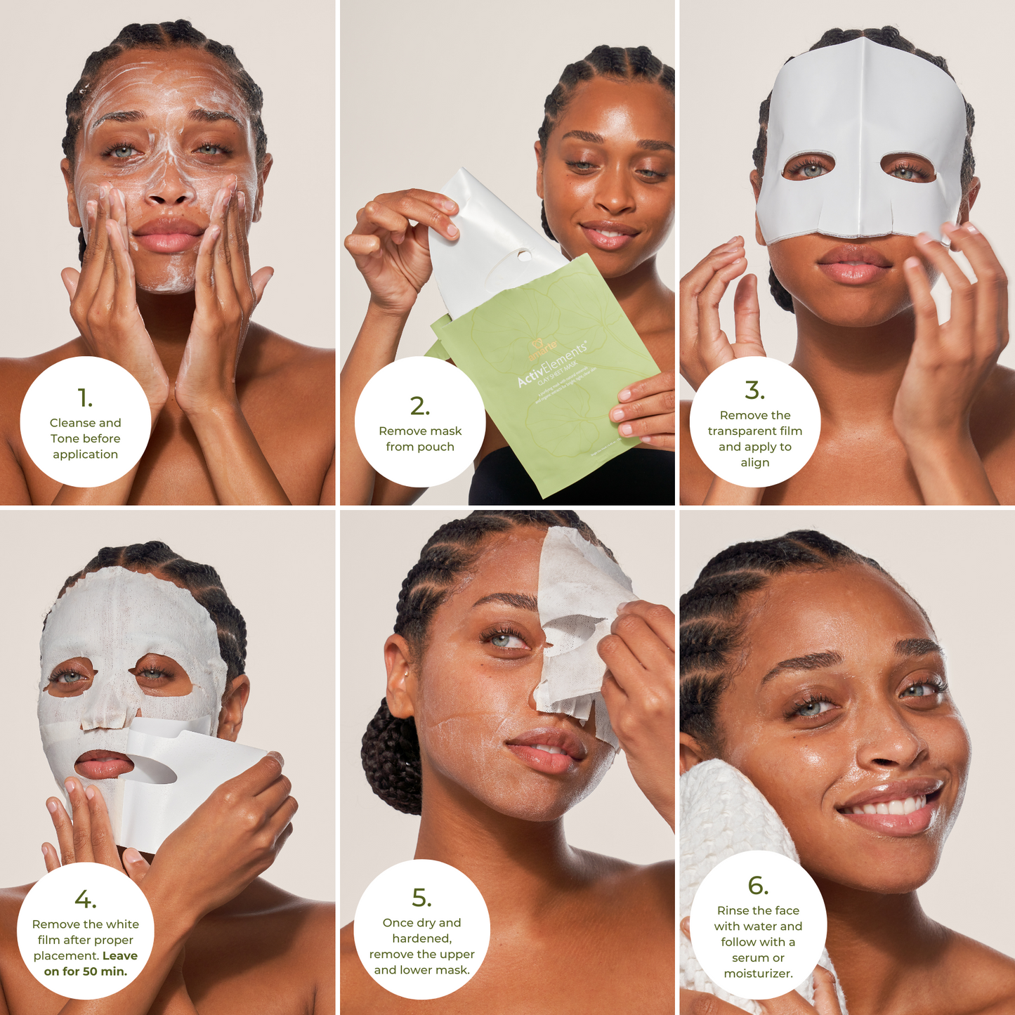 Amarte ACTIVELEMENTS Clay Sheet Mask